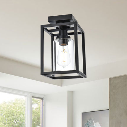 MELUCEE Ceiling Light Fixtures Flush Mount Black Hallway Light Fixtures Ceiling