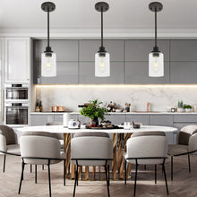 Load image into Gallery viewer, MELUCEE 1-Light Glass Pendant Light Industrial Edison Style Oil Rubbed Bronze Finish
