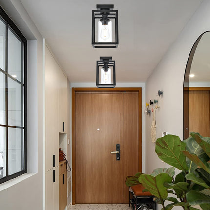 MELUCEE Ceiling Light Fixtures Flush Mount Black Hallway Light Fixtures Ceiling