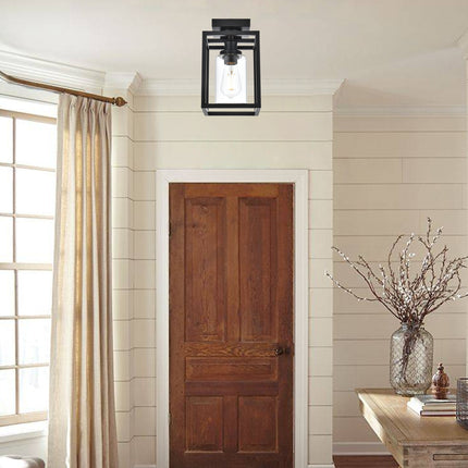 MELUCEE Ceiling Light Fixtures Flush Mount Black Hallway Light Fixtures Ceiling