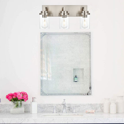 MELUCEE 2/3/4/5/6 Lights Bathroom Lighting Fixtures Over Mirror, Brushed Nickel Finish