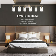 Load image into Gallery viewer, MELUCEE Modern Bathroom Vanity Light Fixtures 6-Light Brushed Nickel Contemporary Wall Light with Glass Shade
