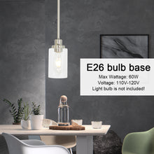 Load image into Gallery viewer, MELUCEE Mini Pendant Lights Brushed Nickel 1-Light with Clear Glass Shade
