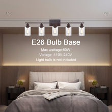 Load image into Gallery viewer, 5-Light Wall Light Fixtures MELUCEE Vanity Lights Bathroom Fixtures Oil Rubbed Bronze Finished with Clear Glass
