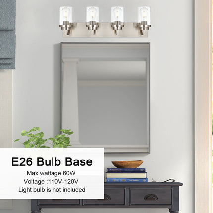 MELUCEE 2/3/4/5/6 Lights Bathroom Lighting Fixtures Over Mirror, Brushed Nickel Finish