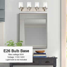 Load image into Gallery viewer, MELUCEE 2/3/4/5/6 Lights Bathroom Lighting Fixtures Over Mirror, Brushed Nickel Finish

