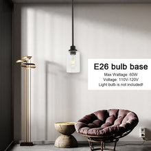 Load image into Gallery viewer, MELUCEE 1-Light Glass Pendant Light Industrial Edison Style Oil Rubbed Bronze Finish
