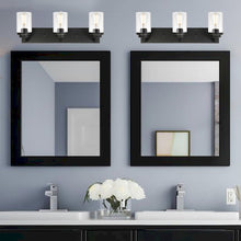 Load image into Gallery viewer, MELUCEE Vintage Bathroom Lighting Fixtures Over Mirror, 3-Light Modern Vanity Lights Black Finish Industrial Wall Sconce with Clear Glass Shade

