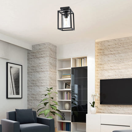 MELUCEE Ceiling Light Fixtures Flush Mount Black Hallway Light Fixtures Ceiling