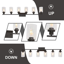 Load image into Gallery viewer, MELUCEE 6-Light Bathroom Vanity Light Fixture Vintage Industrial Oil Rubbed Bronze

