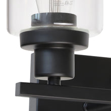 Load image into Gallery viewer, MELUCEE Bathroom Vanity Light Fixtures 3 Lights Wall Sconce Black with Clear Glass Shade
