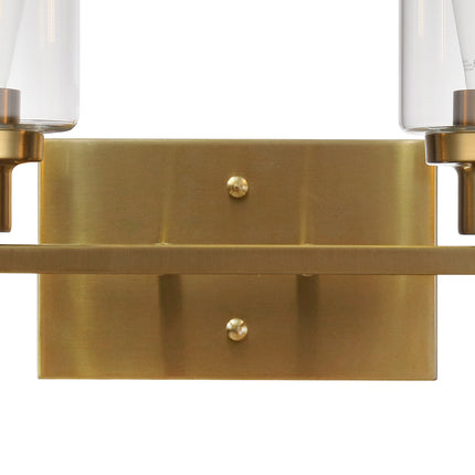 MELUCEE Brass Vanity Lights Wall Sconce 4-Light, Bathroom Light Fixtures with Clear Glass Shade