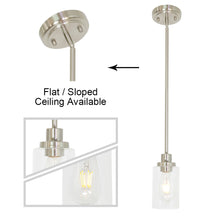 Load image into Gallery viewer, MELUCEE Mini Pendant Lights Brushed Nickel 1-Light with Clear Glass Shade

